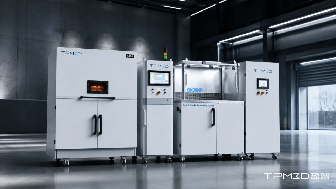 TPM3D S480 工业级 SLS 打印机与零件及粉末处理系统
